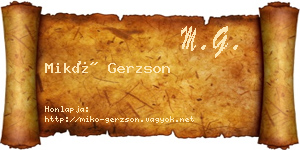Mikó Gerzson névjegykártya